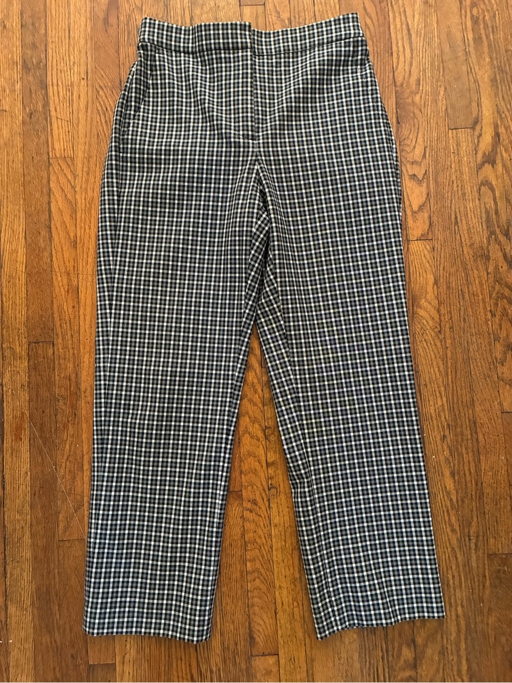 J. Crew Black/White Plaid Ankle Length Lined Pants